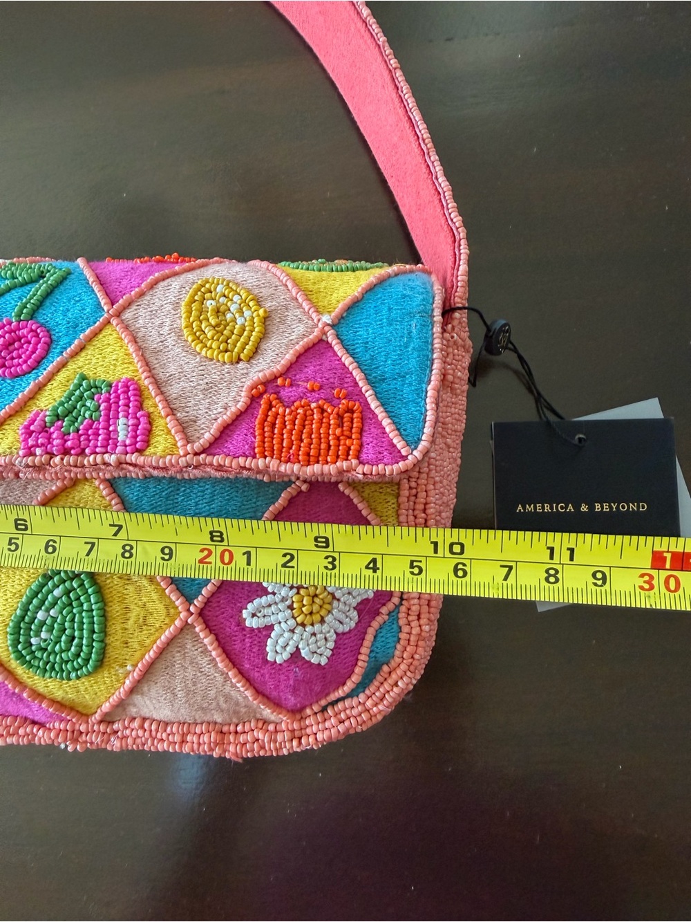 Viral America & Beyond Beaded Colorful Pink Fruit Bag NWT Marshalls TJMaxx - Picture 10 of 11